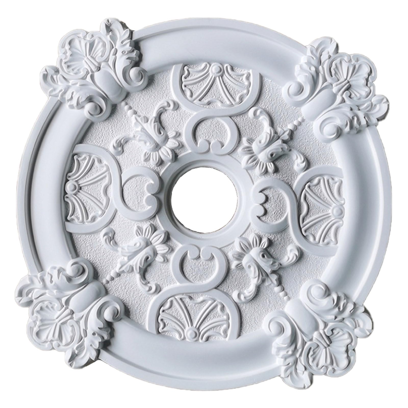 Foelanne White O White Round Pu Ceiling Medallion, Multiple Sizes 24.5-67Cm(,39Cm)