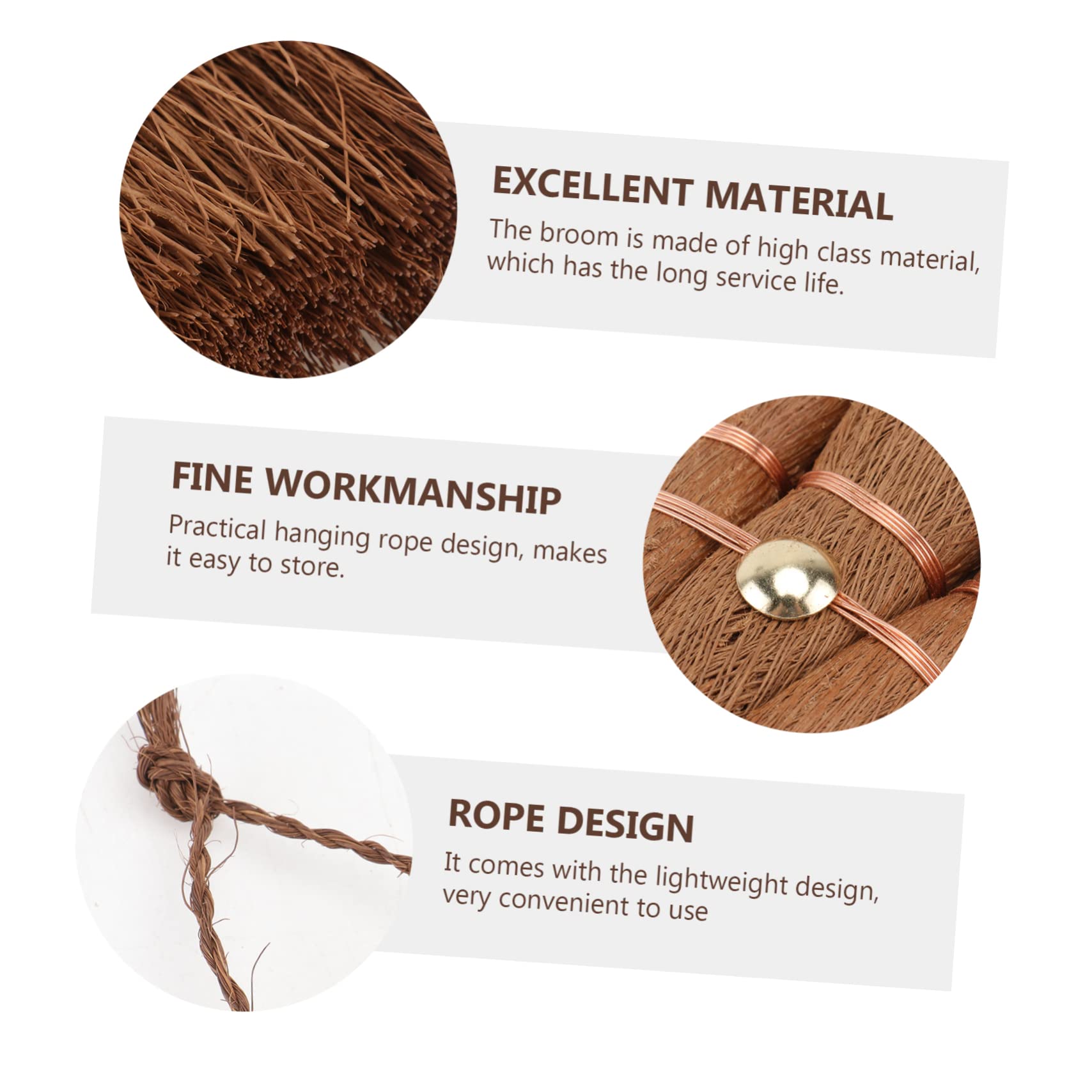 BEBEMOKO 1pc Mini Brown Broom an Fittings Small Natural Whisk Sweeping Hand Handle Broom Cars Toy Delicate Corner Broom Small Palm Natural Whisk Sweeping Broom Pet Cage Broom for Brown Silk