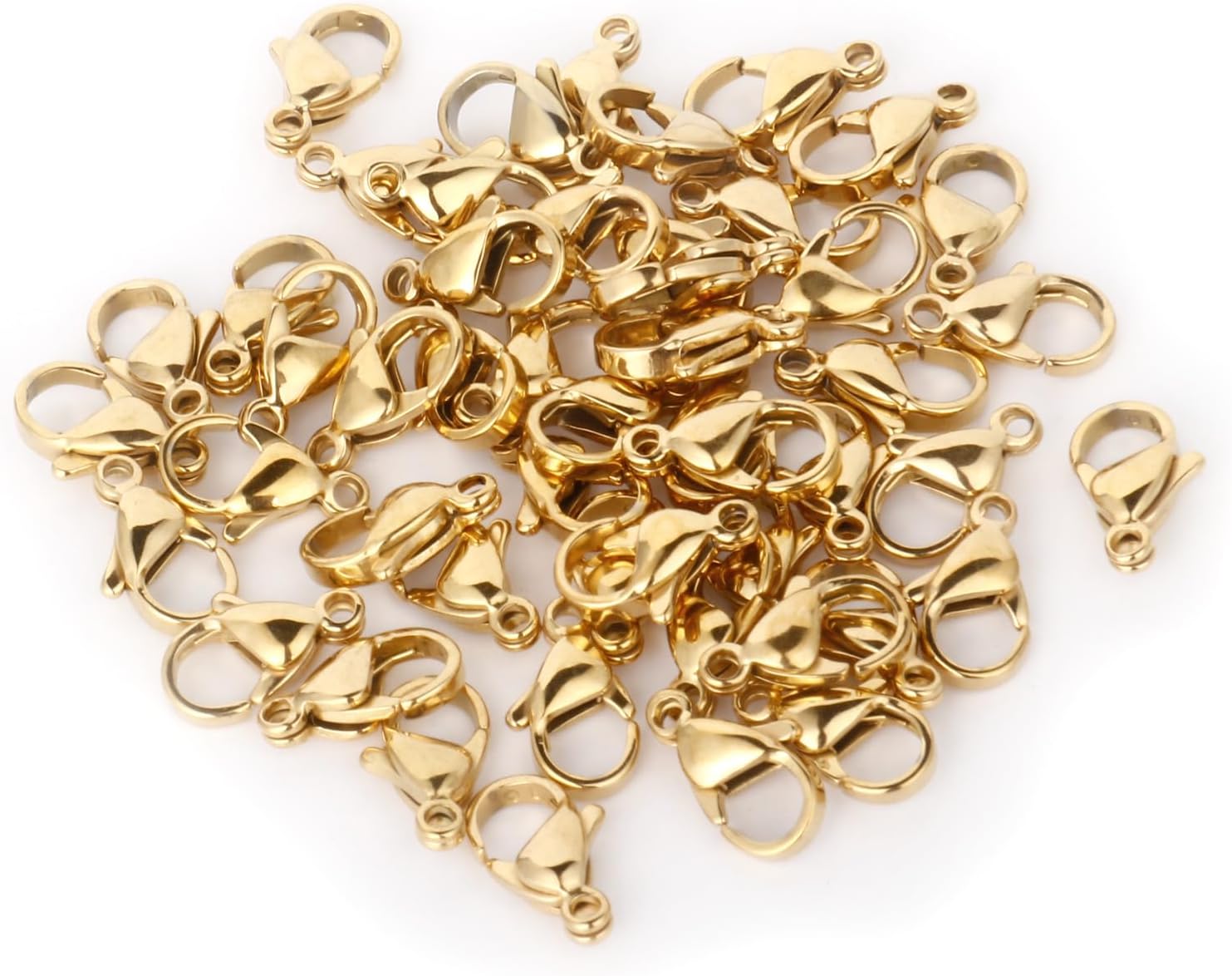 100PCS Gold Lobster Clasps 12mm 18K Gold PVD Plated Stainless Steel Lobster Claw Clasps Bulk for Jewelry Making DIY Necklace Bracelet - Image 6