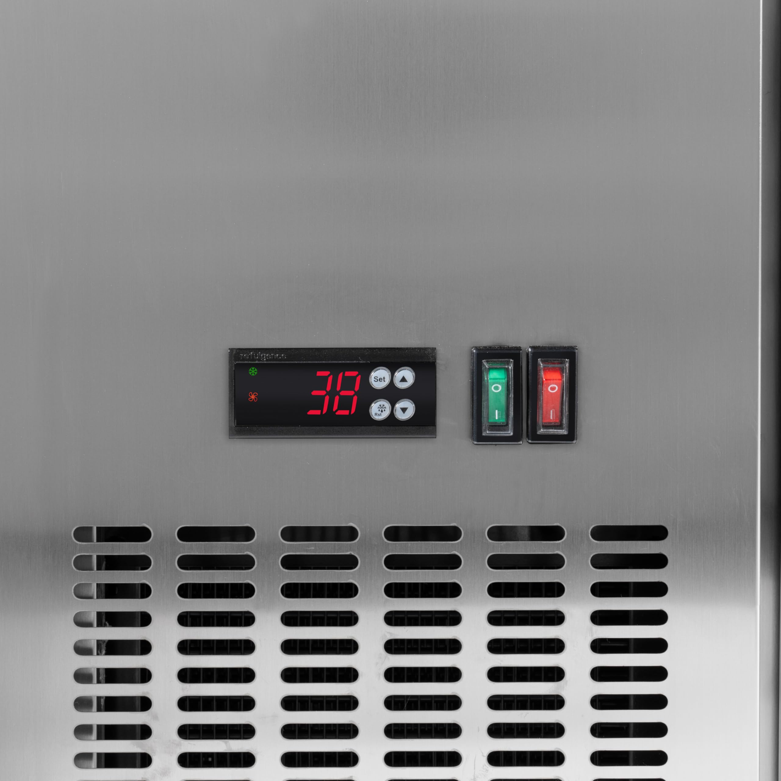 KoolMore 72 In. Commercial Three Glass Door Back Bar Refrigerator Cooler For Beer Bottle & Can Storage With Side Condenser And Compressor, LED Lighting, 18 Cu. Ft. And Etl Listed In Stainless Steel on Fridge.com - View 5
