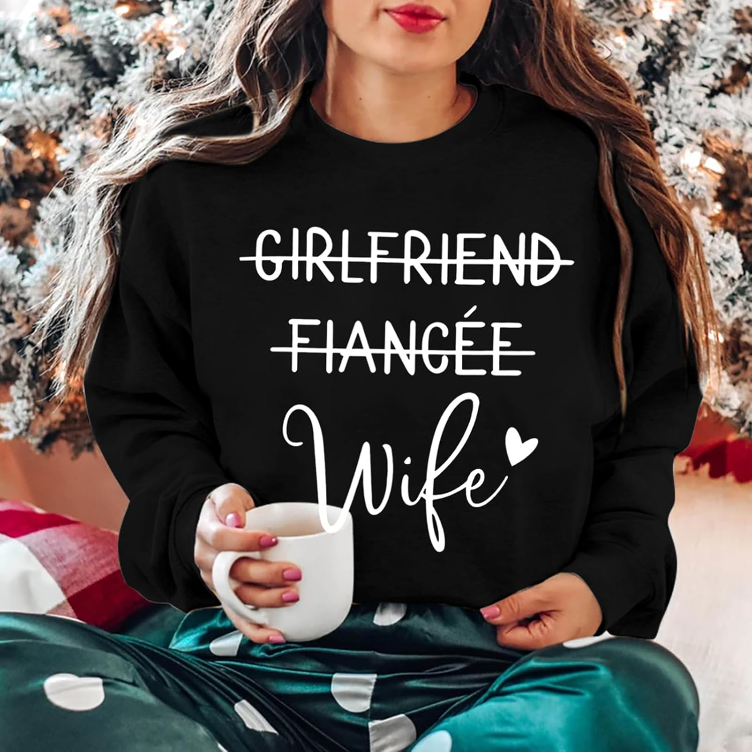 JINTING Wifey Sweatshirt for Women - Girlfriend Fiancee Wife Honeymoonin Bride to Be Engagement Gift Pullover - Image 2