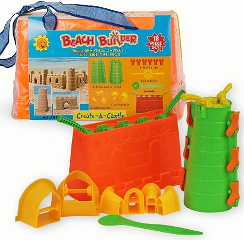 Liberty Imports Beach Builder Create a Sand Castle Pro Building - Molde dividido para construcción de castillo de arena, juguete de playa de