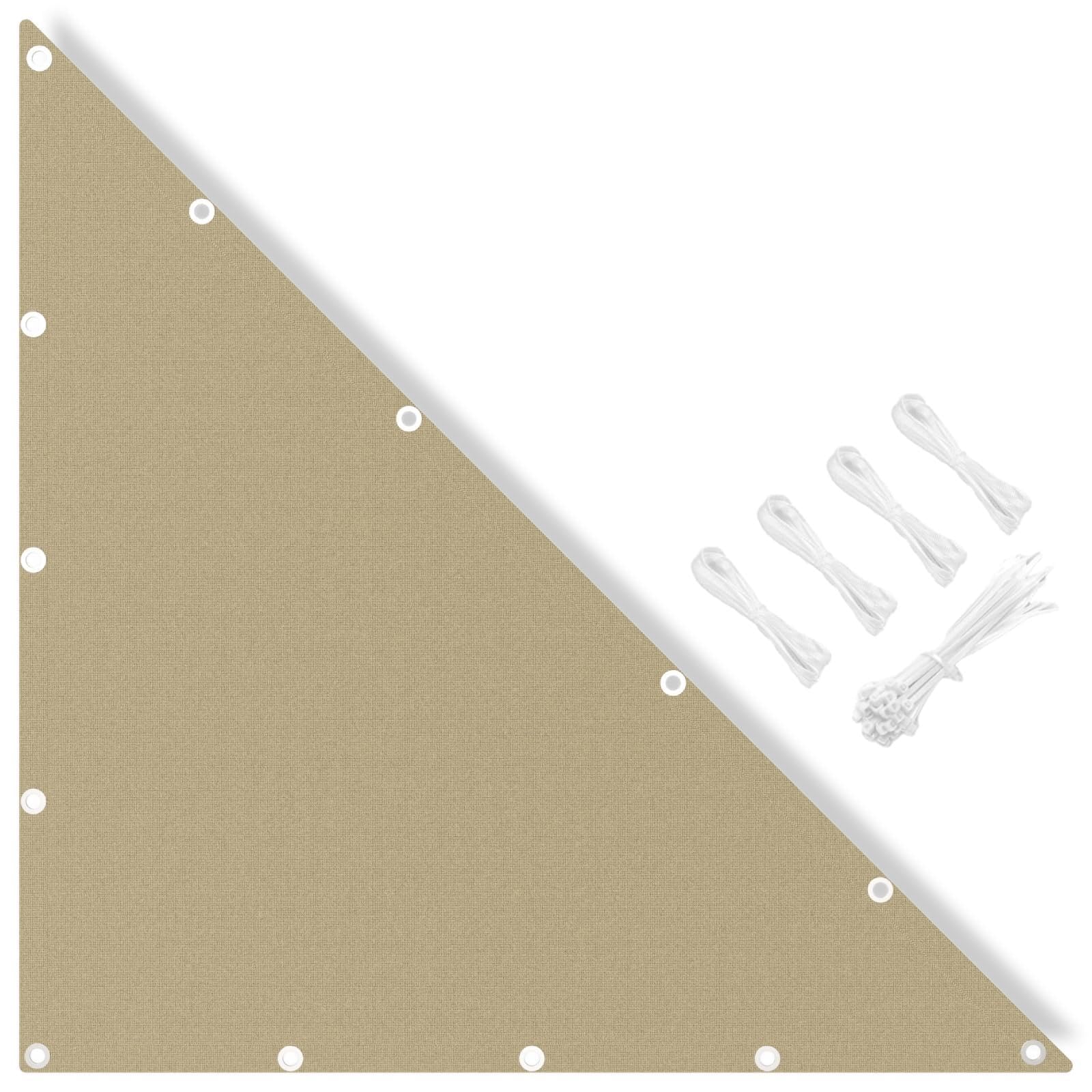 MissYolo Triangle Sun Shade Sail Waterproof 3x4x5M - Outdoor Right Angle Sun Shade Canopy with 95% UV Protection for Backyard, Pool, Patio & Garden Activities and Family Use-Khaki
