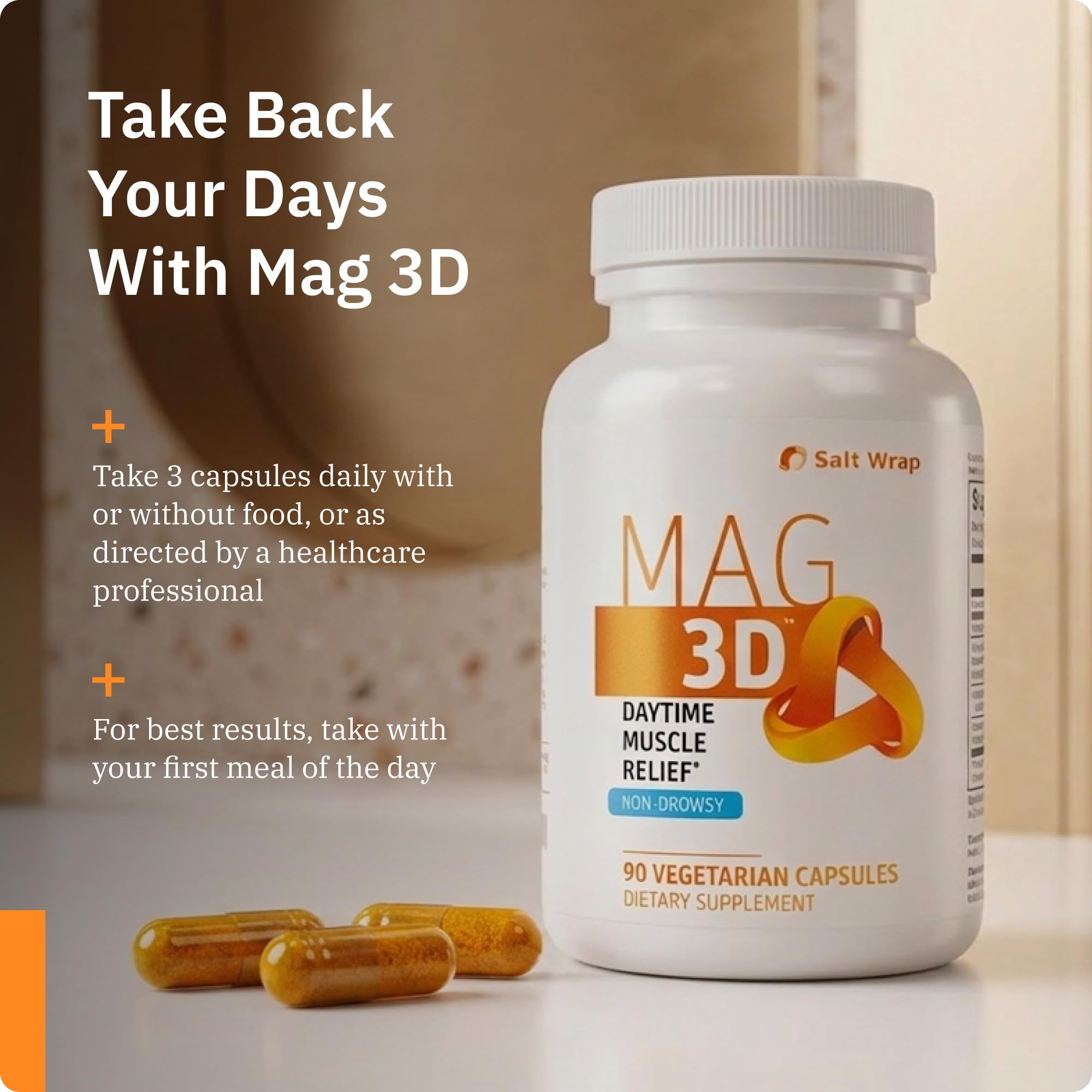 SaltWrap Mag 3D Daytime Non-Drowsy Leg Cramp & Muscle Relief, 90 Caps — Amazon image 5