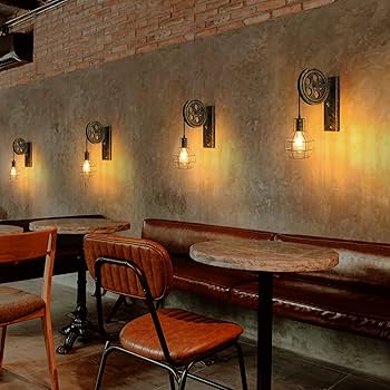 AnvFlik Retro Industrial Wall Sconce, 2Pack Antique Brass