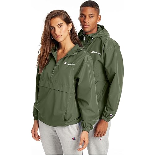 Champion Stadium Packable Jacket, Lightweight Water and Wind Resistant Windbreaker