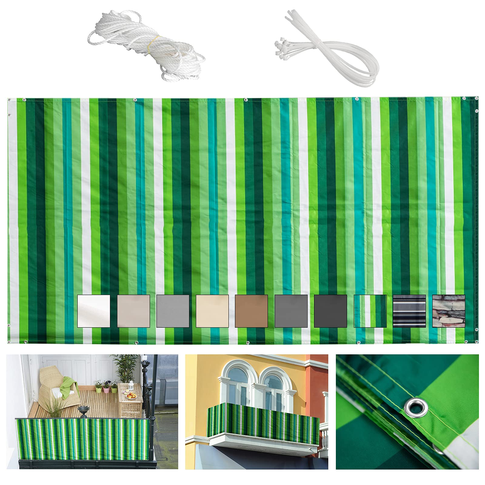 MEEYI Brise Vue Balcon 70x500cm Brise-Vue pour Balcon Brise