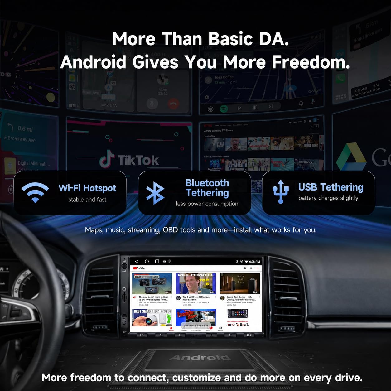 Amazon.co.jp: ATOTOZONE Android 2DIN ディスプレイオーディオ、7