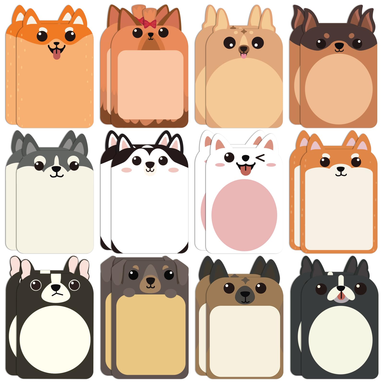 Yoosso 24 Pack Mini A6 Notebooks with 12 Cute Dog Designs, 5.5 x 3.5 Inch Pocket Notepads 32 Pages Each for Party Bag Fillers, Students, Journals & Gifts