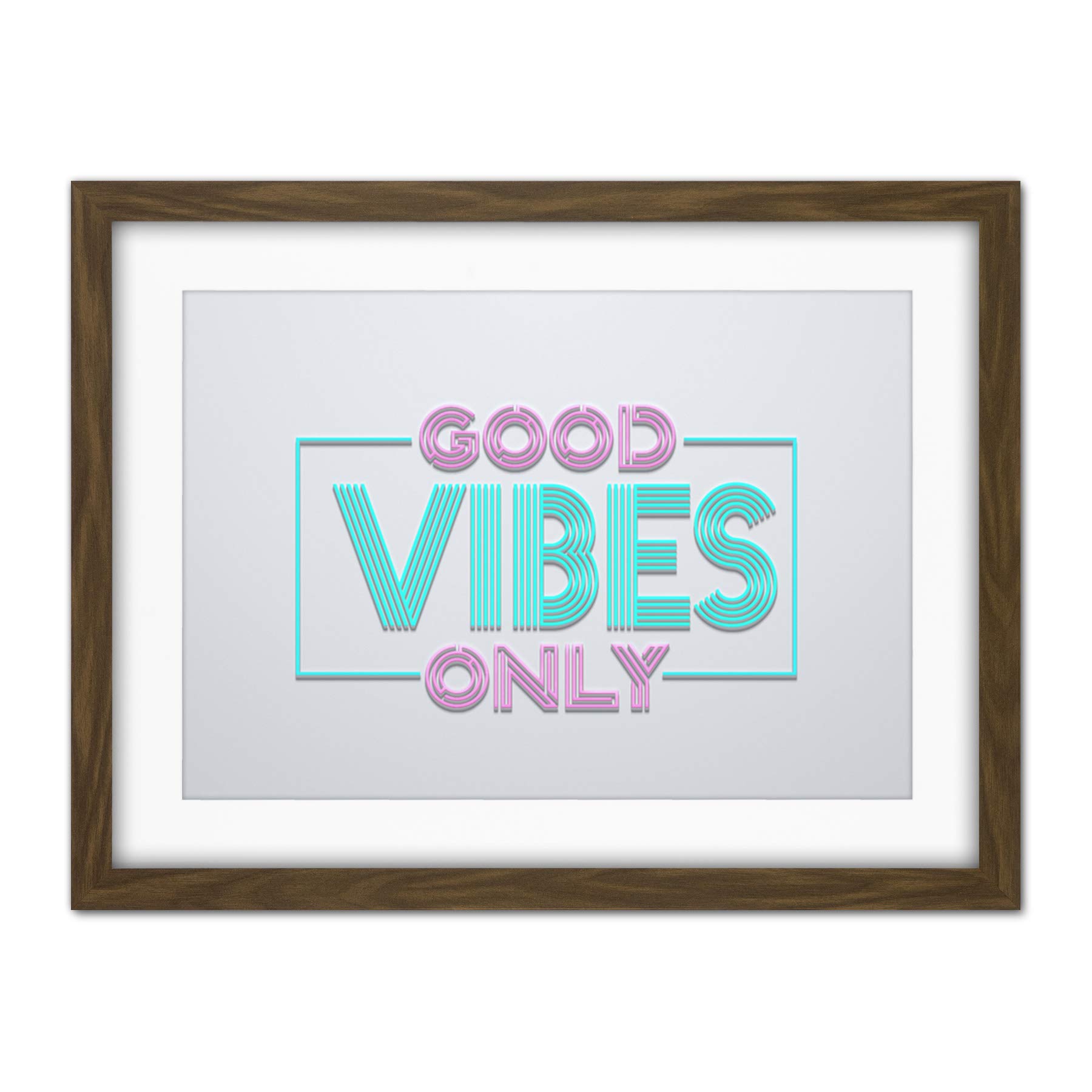 Wee Blue Coo Good Vibes Only Artwork Framed Wall Art Print 18X24 Inch