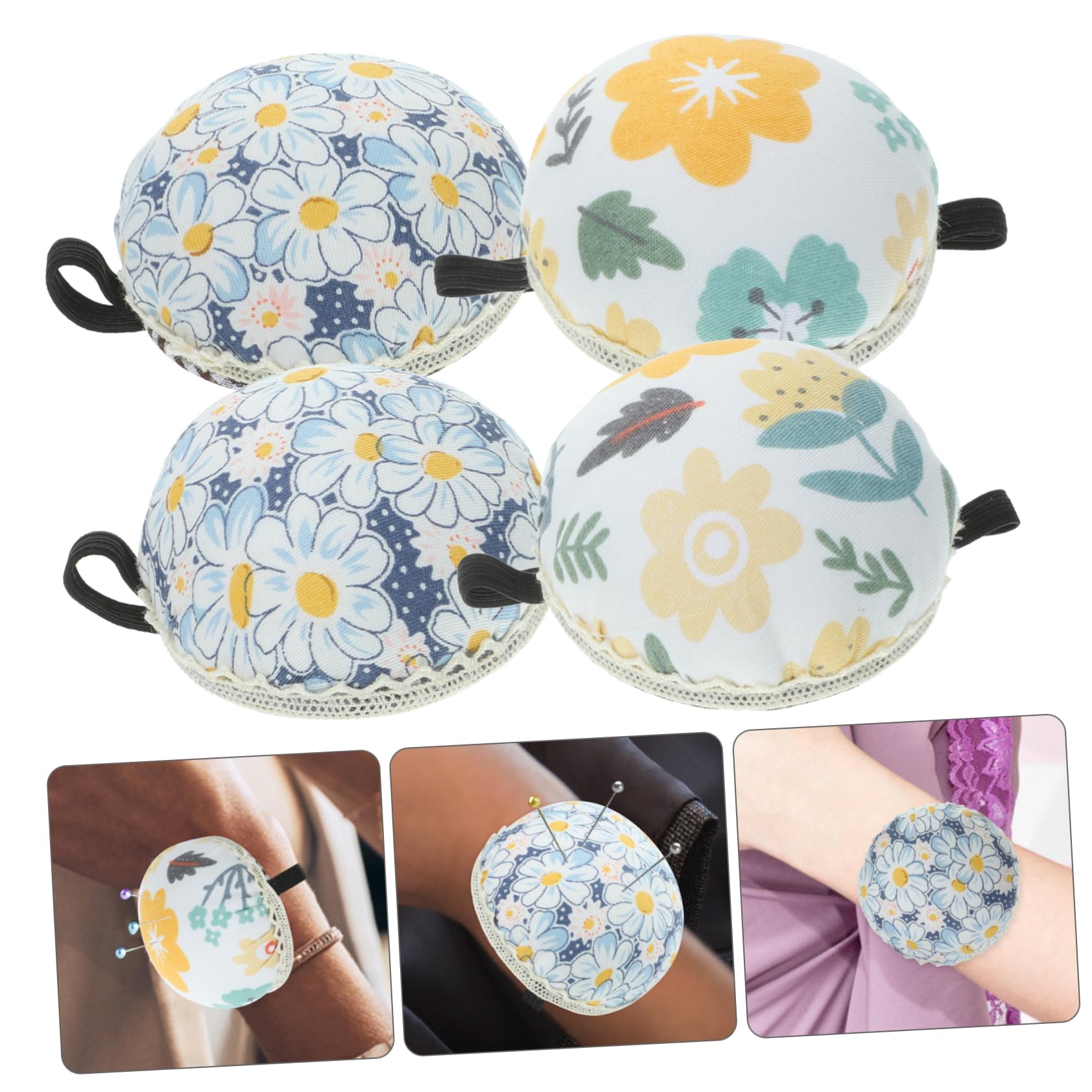 Tofficu 16piezas Alfiletero De Mano Reutilizable Banda Para Muñeca Herramienta De Costura Diaria Para Bordado y Manualidades