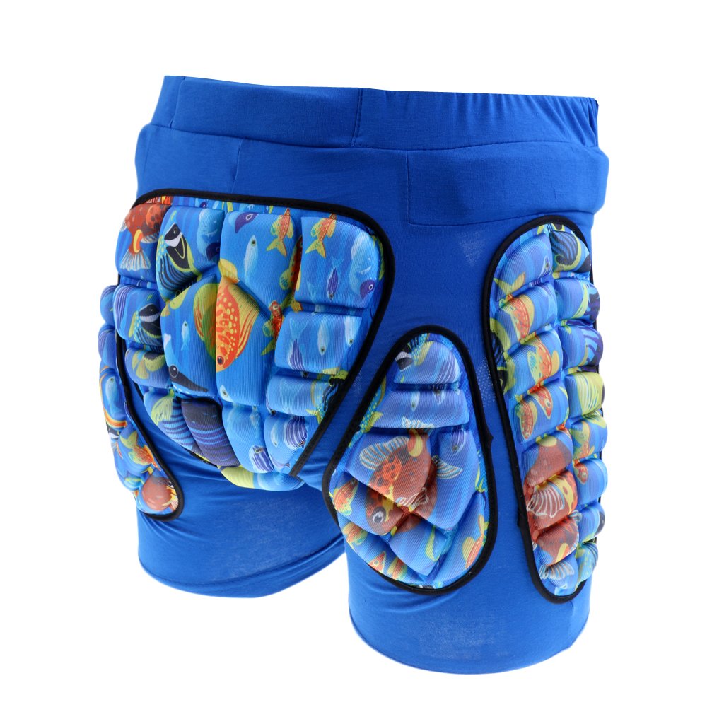 Perfeclan Kinder Schutzausrüstng Schutzkleidung Protektorshorts Protektorhose Fahrradhose Hüfte Kurze, Ozeanblau, M