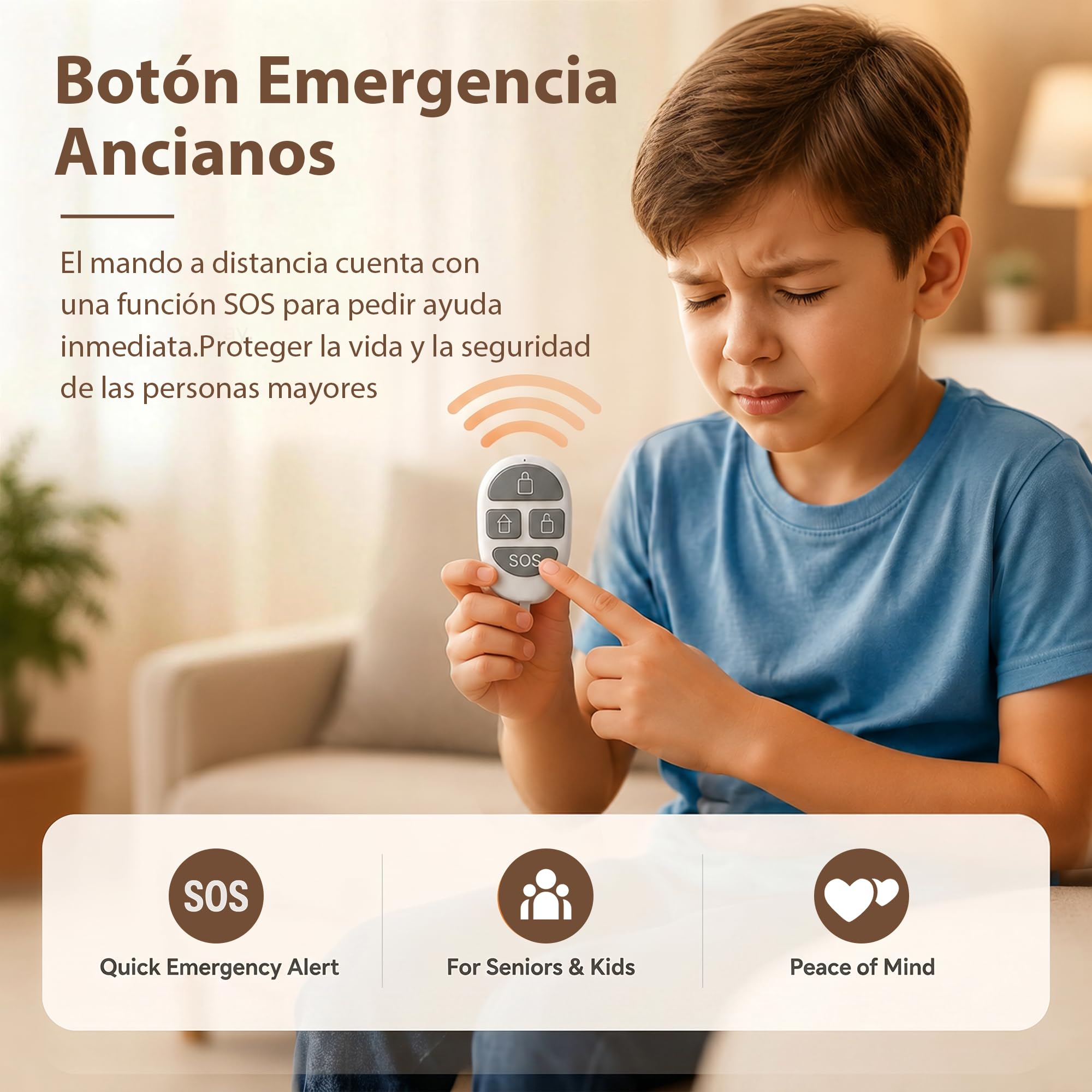 YISEELE Alarmas para casa : Alarma casa inalámbrica con Central 120dB - Botón Emergencia Ancianos y sin cuotas -Protege a tu Familia y Bienes Cuando no estés en casa– Compatible con Alexa & Google