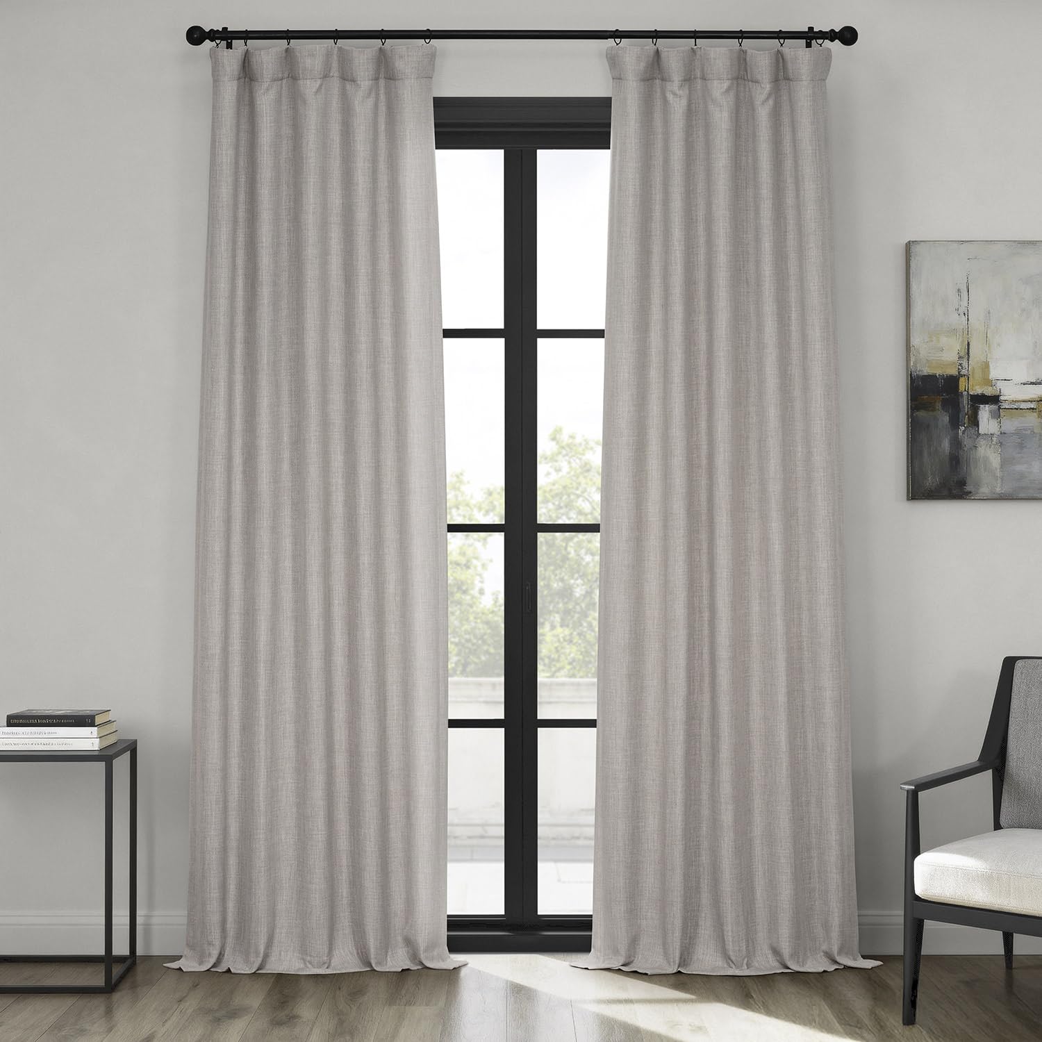 - HPD Half Price Drapes - Faux Linen Curtains for Living Room (1 Panel) - 50W X 108L - Textured Room Darkening Curtains for Bedroom 108 Inches Long - Drapes for Home Decor, Clay