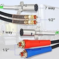 Vista 2 de 3 en 1 de 15 pies de longitud, arnés resistente de 7 vías para camión tractor remolque, ensamblaje de cable eléctrico envolvente y manguera de línea