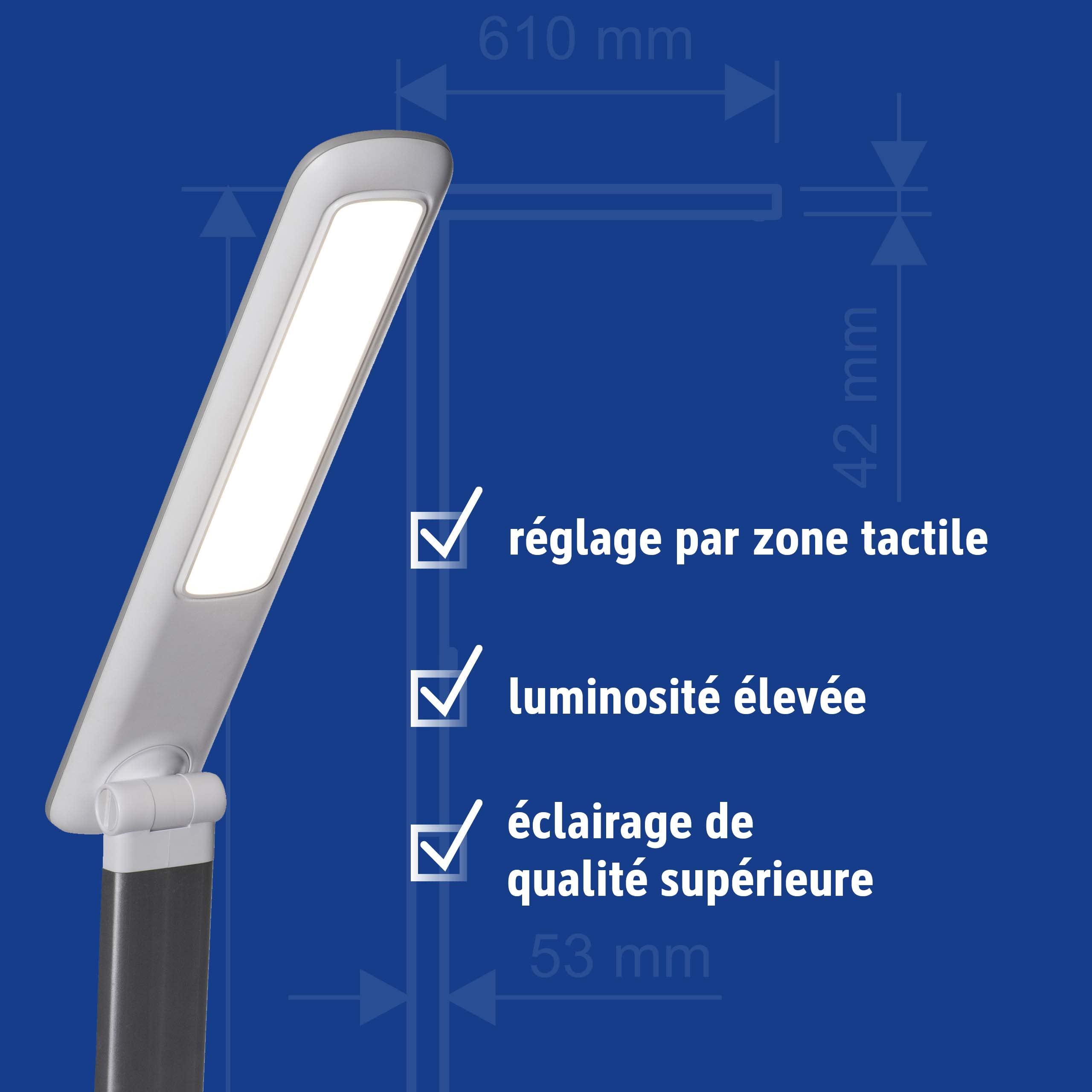 MAUL Lampe de Bureau LED MAULjazzy Blanche dimmable USB orientable