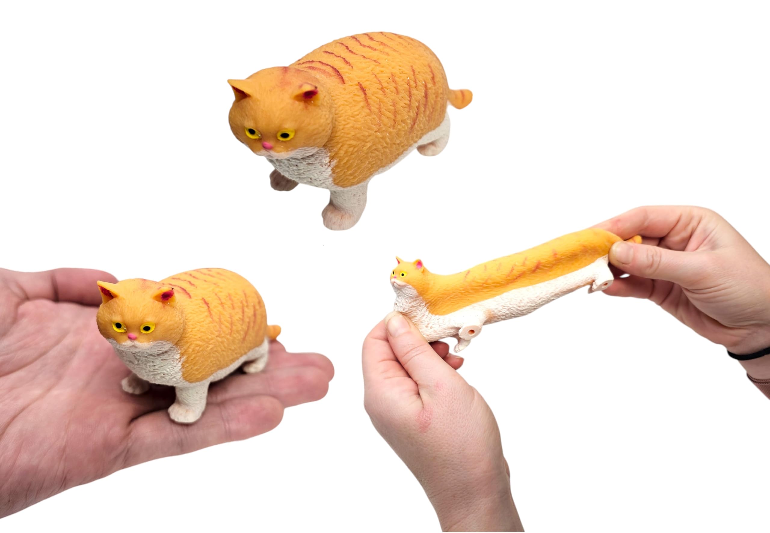 Amazon | 伸縮性のある家猫(オレンジキャット)(4インチ)ゴム製フィ