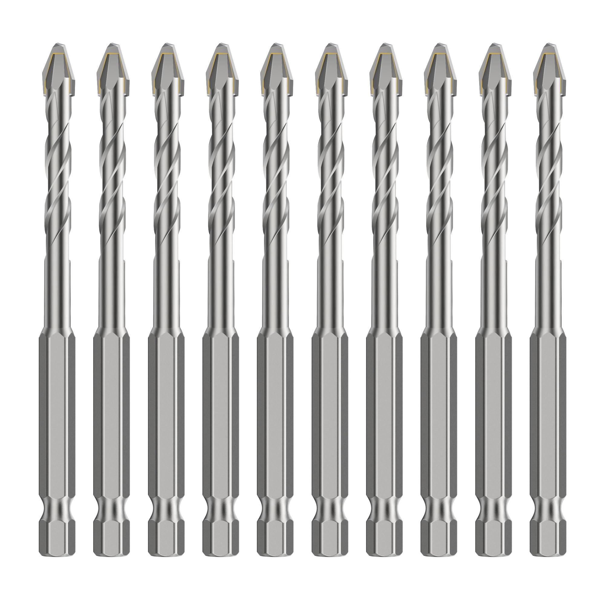 HUHAO High Strength Eccentric Drill Bit Set,10Pcs Carbide-Tipped Crooked Drill Bit,Eccentric Twist Drill Bit for Concrete/Ceramic/Tiles/Glass/Hard