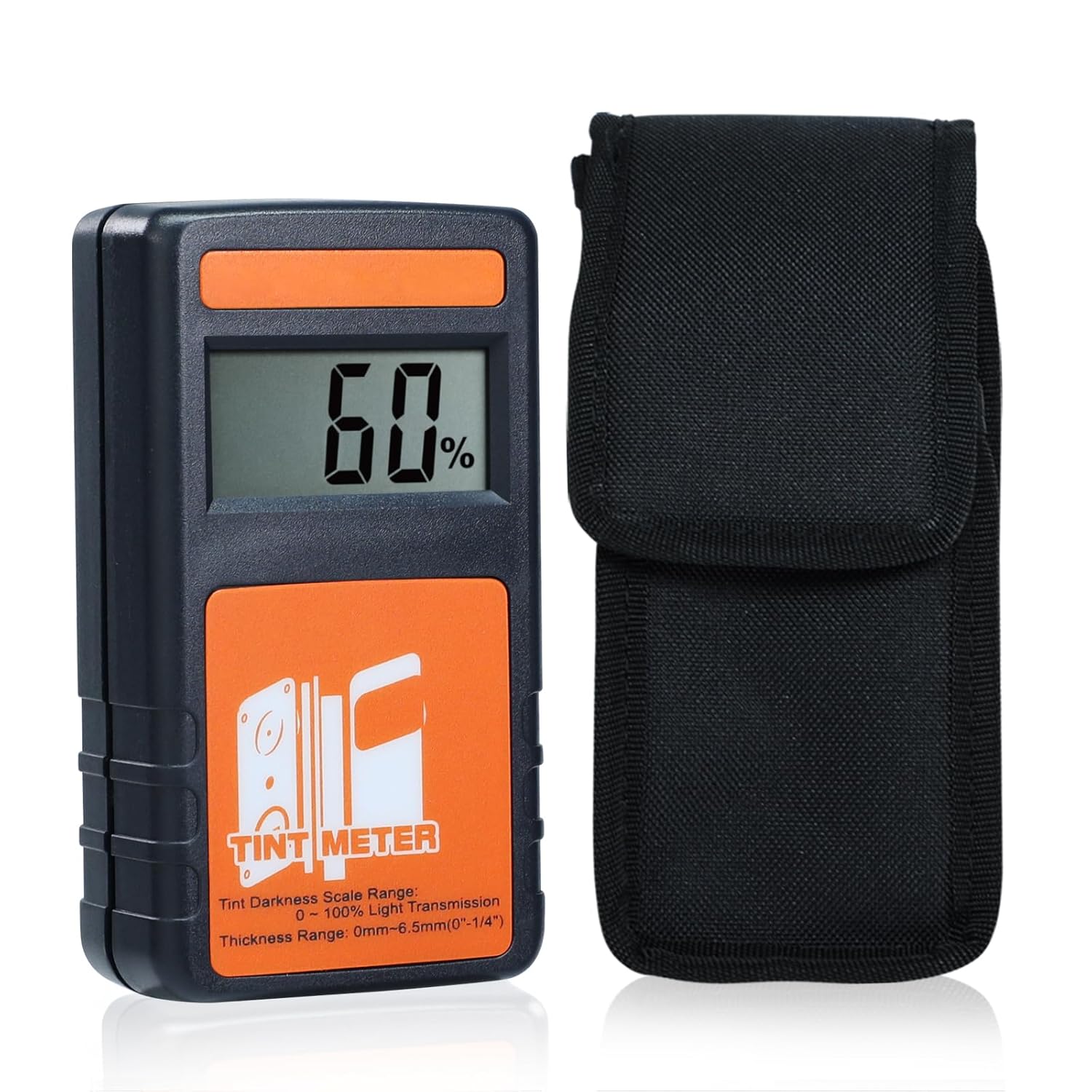 Window Tint Meter, Digital Tint Meter 100% Visual Light Transmission Tester Continuous Measurement Transmitter&Receiver Window Tint Reader for Car Vehicle Side Windshield Window Curtains Filmed Glass