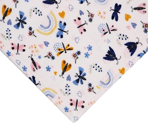 Miniatura 3 de EVERYDAY KIDS Manta de bebé rosa para niñas de 0 a 3 meses, arcoíris y mariposas estilo de dos patas para hebilla de asiento de automóvil microfibra