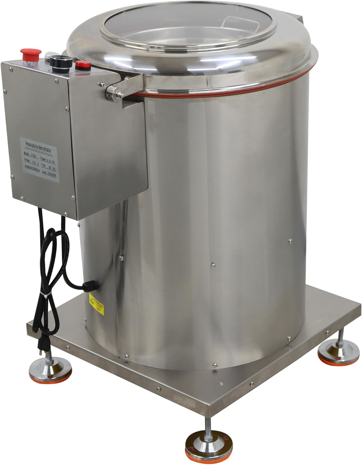 Commercial Food Dehydrator 20L Fully Automatic Spin Vegetable Drainer Dehydrator Stainless Steel Rotary Dryer for Vegetables Meat Dehydration