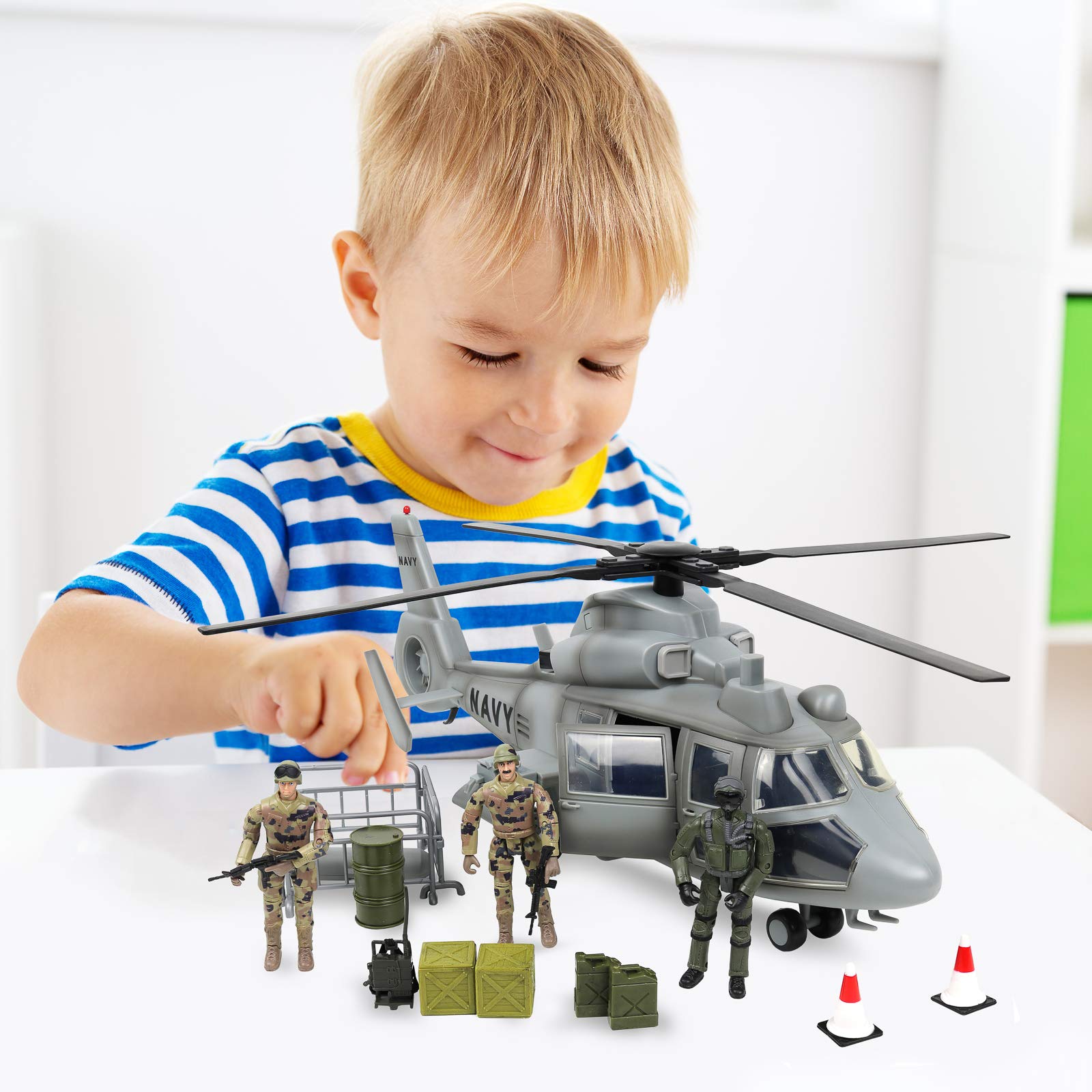 Click N' Play Aerial Rocket Helicopter 24 Piece Play Set with