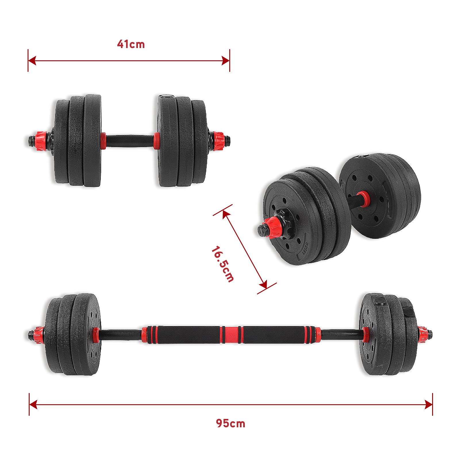 Mancuernas 3kg Mancuernas Ajustables En Set 20kg Con Barra Y