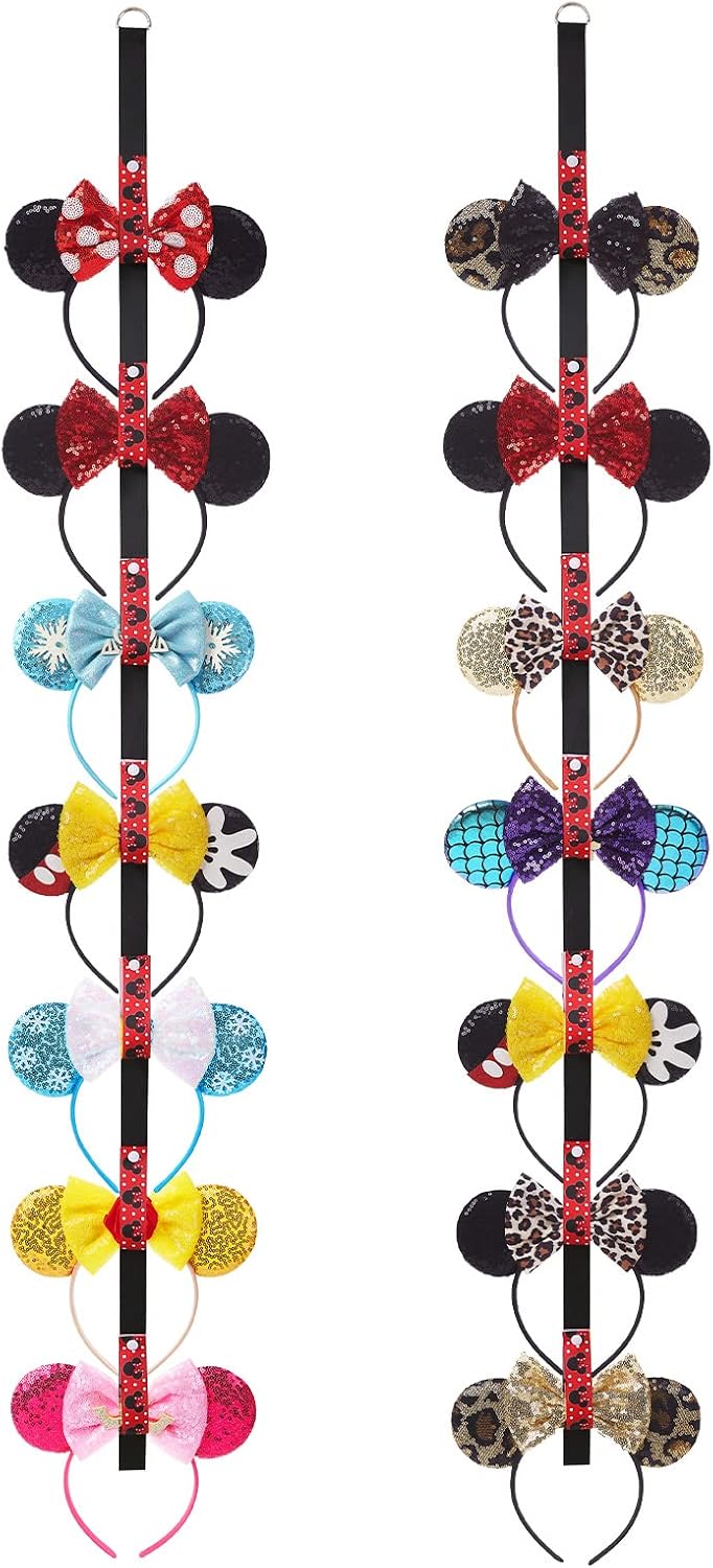 Obavioy 2PCS Mouse Ear Holder Headband Organizer Hanging Wall Display Decor