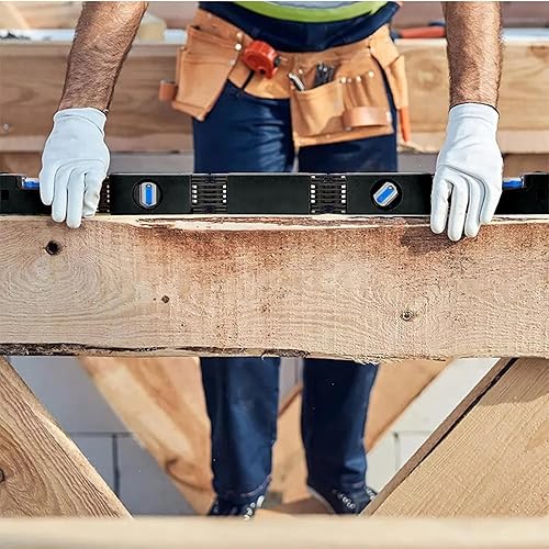 Miniatura 5 de TIASOU Herramienta de nivel plegable, herramienta de medición de nivel portátil multifuncional, nivel extensible con 4 burbujas de nivel fáciles de