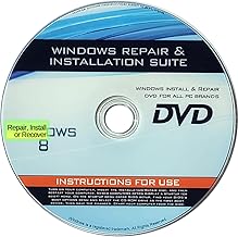Recovery, Repair & Re-install disc compatible with Win 8 32/64 bit