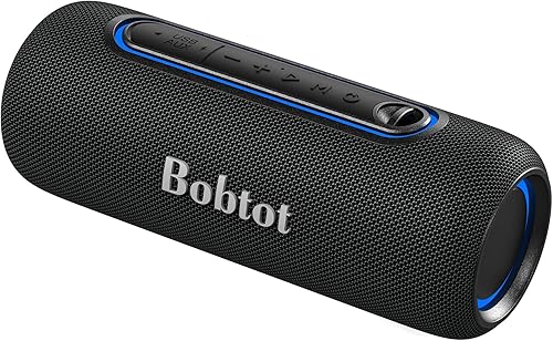 Bobtot Altavoz Bluetooth portátil, altavoz Bluetooth inalámbrico, sonido estéreo HD, Bluetooth 5.0, emparejamiento TWS, tiempo de reproducción de 25