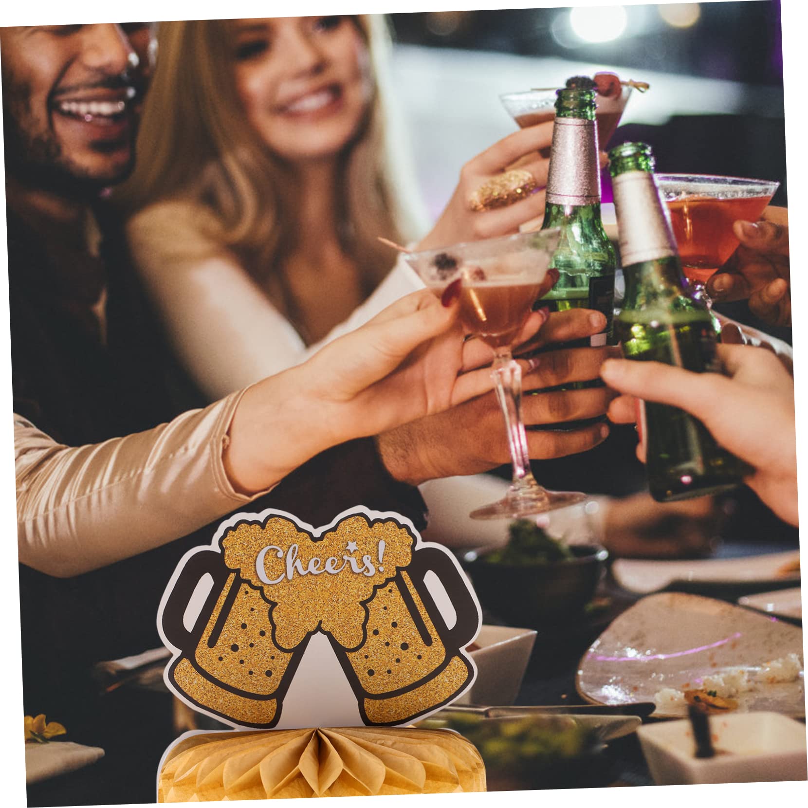 Ciieeo 3 Sätze Dekoration des neuen Jahres Desktop-Dekorationen für das neue Jahr Wabendekor für das neue Jahr Tischdekoration office party Dekoration für das neue Jahr Partydekorationen