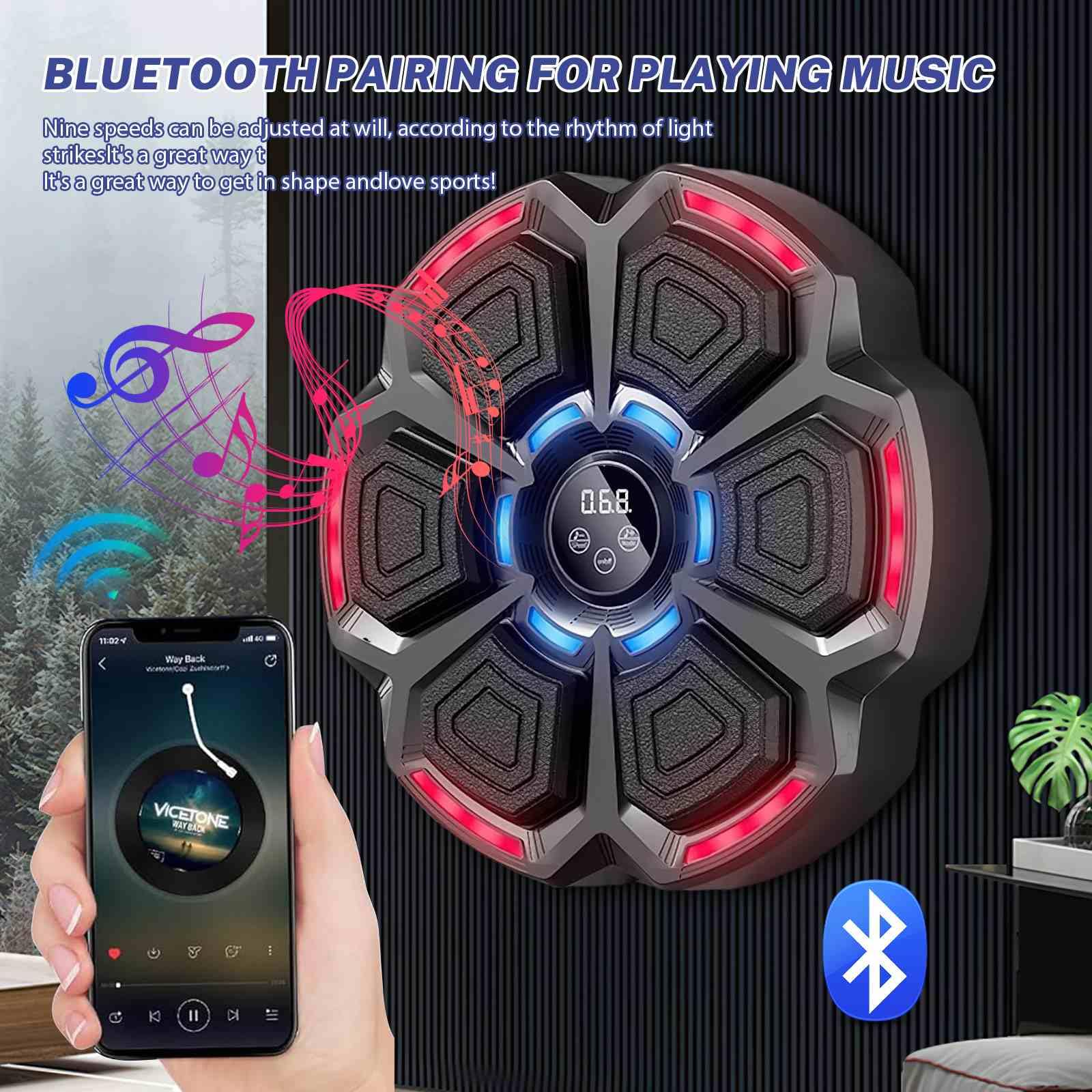 Machine De Boxe Musicale Intelligente Bluetooth Blanche Avec LED RGB, 9 Modes De Rythme