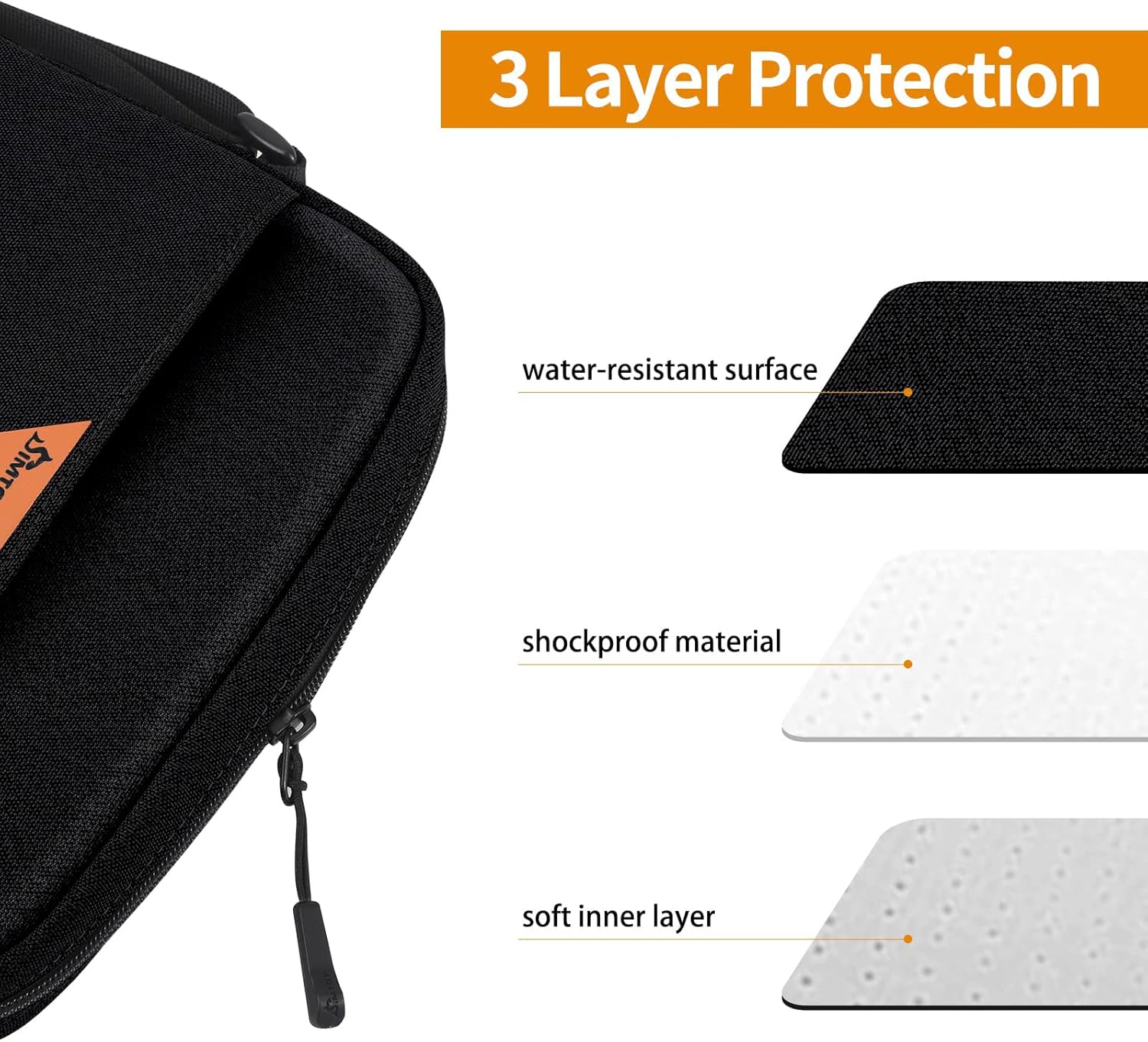 SIMTOP iPad Sleeve Tablet Case for 27.7 cm (11 Inch) iPad Pro, Microsoft Surface Go, Samsung Galaxy Tab Fit Magic Keyboard and Smart Keyboard Folio (Black), Black, 11 inch