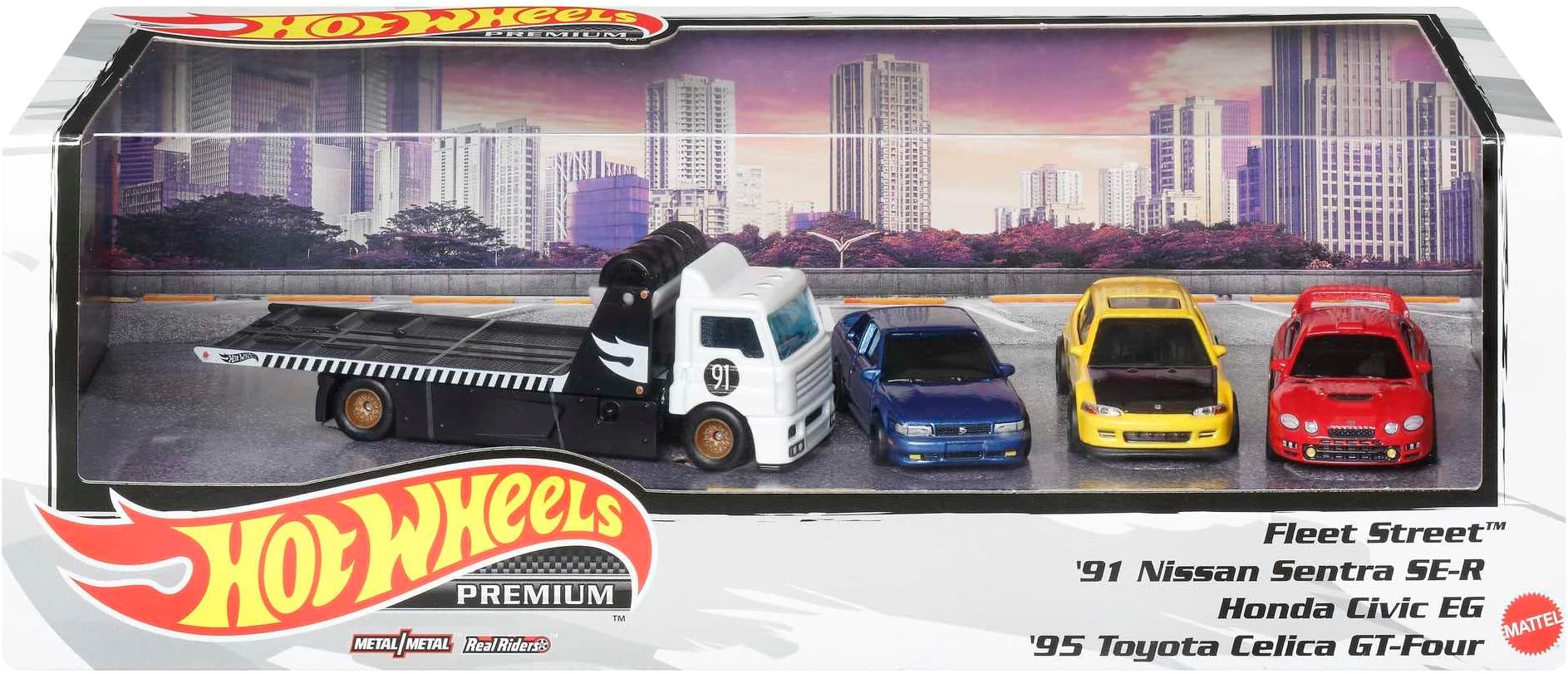 Premium Collect Display Sets with 3 1:64 Scale Die-Cast Cars & 1 Team Transport Vehicle, Collectors’ Favorites, 2 Sets in the Assortment for Collectors of All Ages