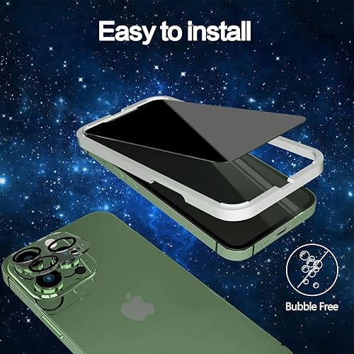 Miniatura 6 de Protector de pantalla de privacidad para iPhone 13 Pro de 6.1 pulgadas, paquete de 2+3 Protector de pantalla de vidrio templado inastillable y