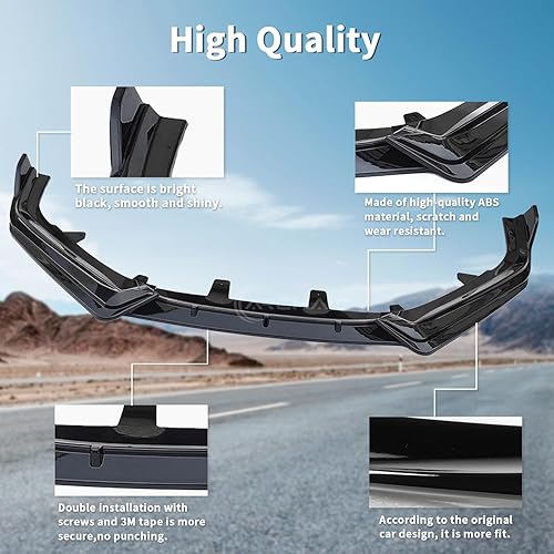 Miniatura 4 de Archaic Borde de parachoques delantero compatible con Honda Accord 10.5th Sedan SE/EX-L/LX/Sport/Touring 2021 2022, kit de carrocería divisor debajo