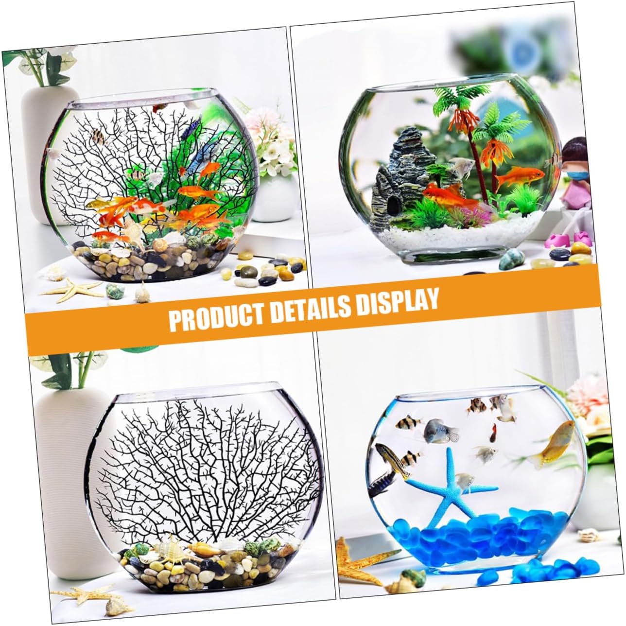 Ciieeo Glass Fish Bowl for Hydroponic Plants Creative Desktop Aquarium for Betta Fish and Decorative Plants for Design