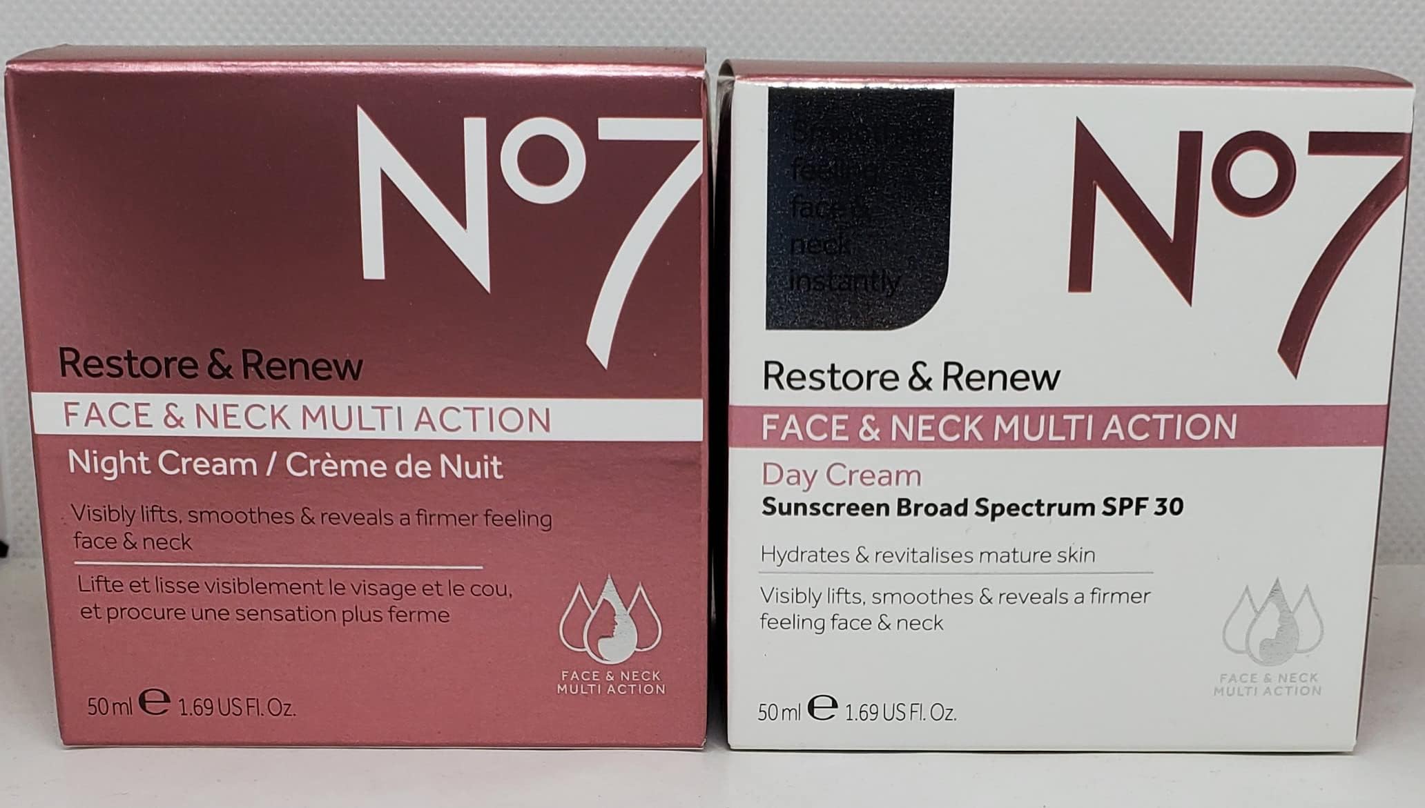 Restore & Renew FACE & NECK MULTI ACTION Day/Night Creams 2 x 50ml