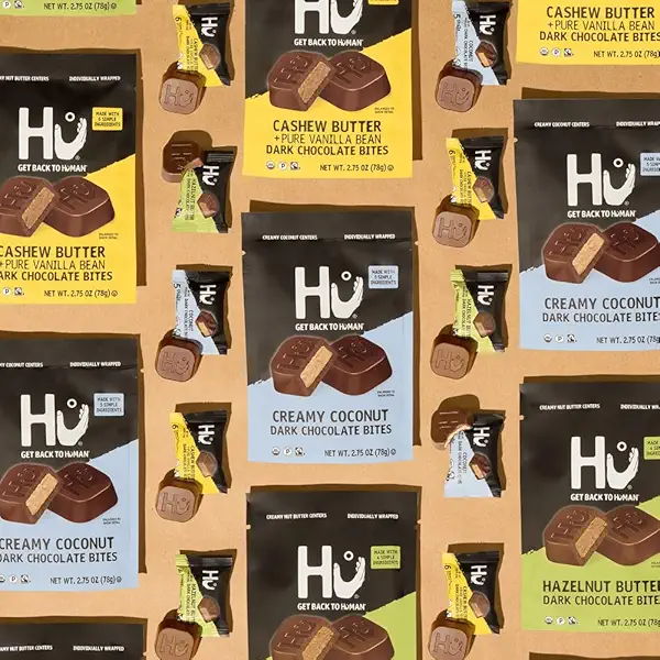 Hu Cashew Butter + Pure Vanilla Bean Dark Chocolate Bites | 1 Pack | Natural Organic Vegan, Gluten Free, Paleo, Non GMO, Fair Trade Dark Chocolate 12