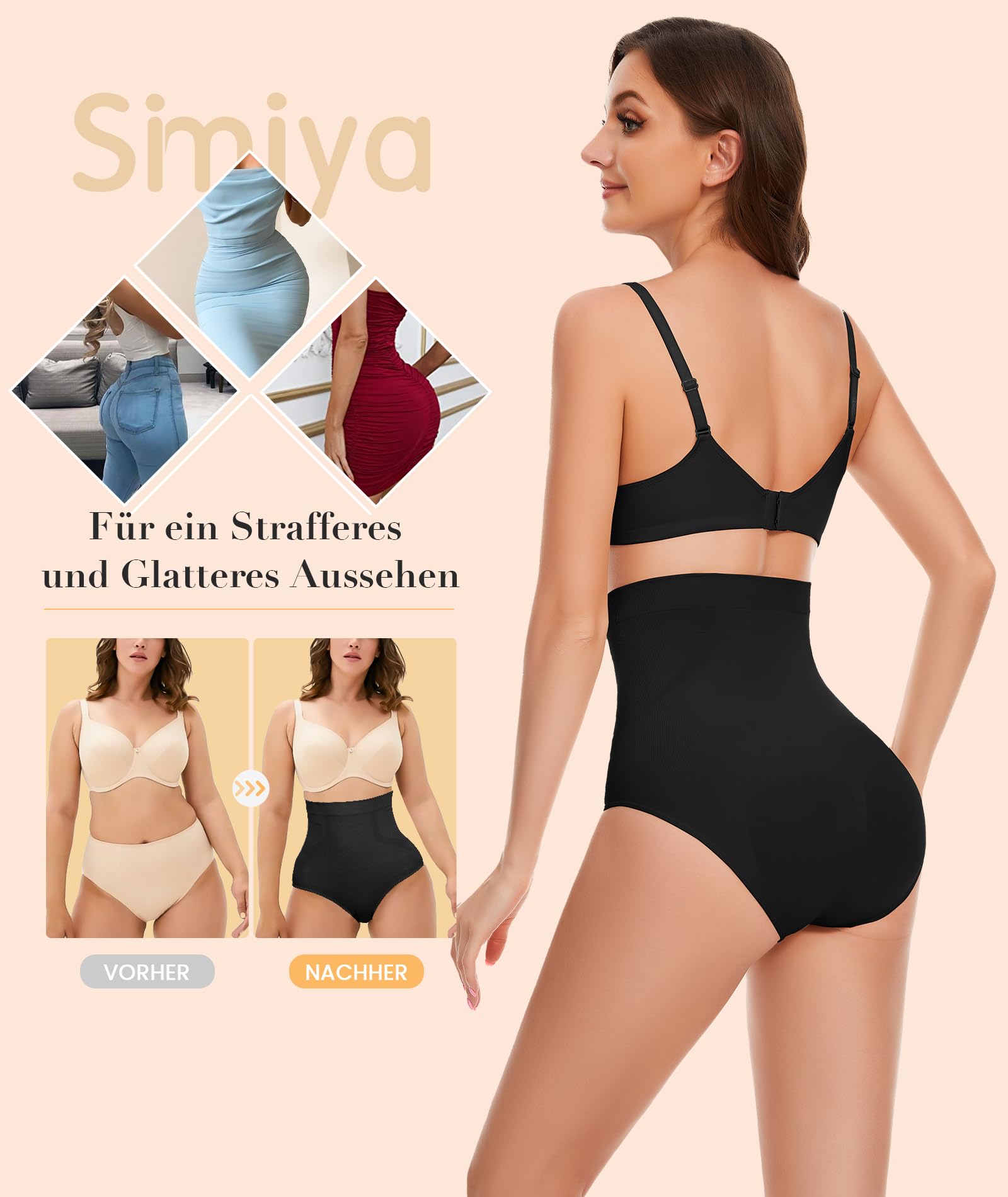 SIMIYA Shapewear - Mutande da donna per la pancia, modellanti e modellanti