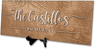 Personalized Family Name Sign – Custom Wooden Name Sign, Wedding Welcome...