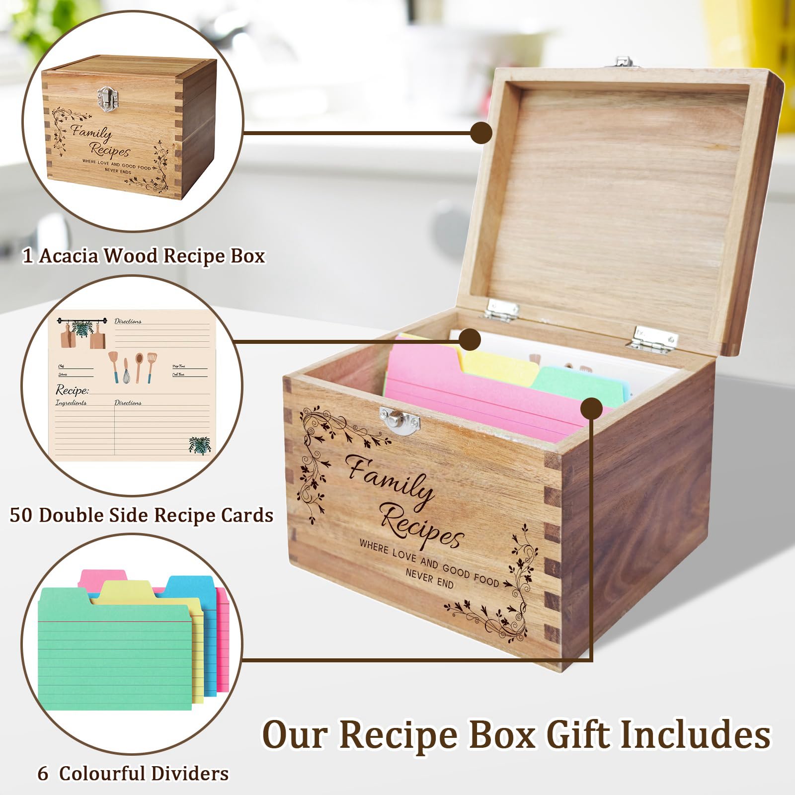 YOJO Recipe Cards,50 Count Recipe Cards 4x6,Double Sided Cardstock for Bridal Shower,Wedding,Housewarming Gift - Image 4