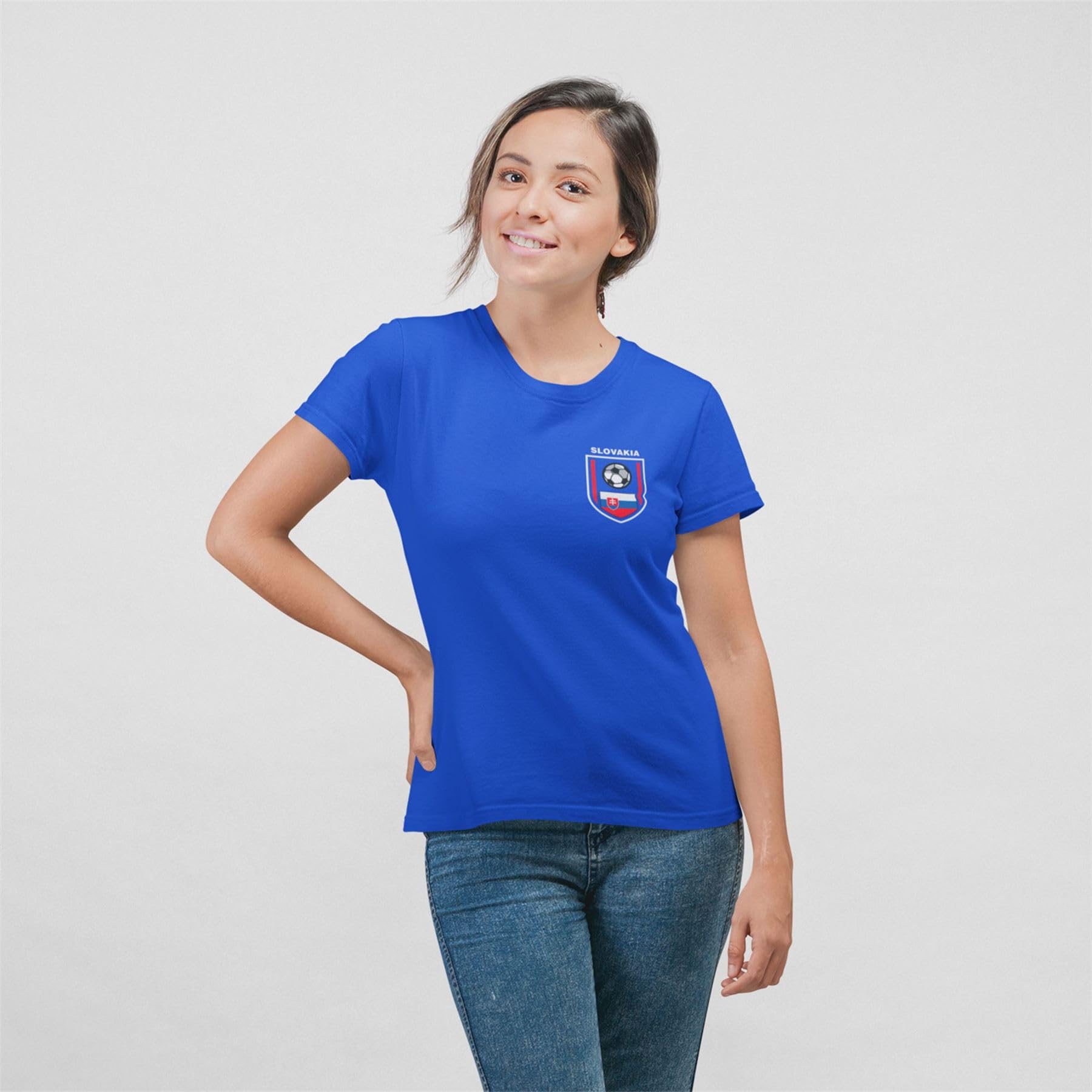 Slovakia Badge Football Shirt for Women, Slovakia Gameday Football Jersey, Slovakian Soccer Gifts Royal Blue