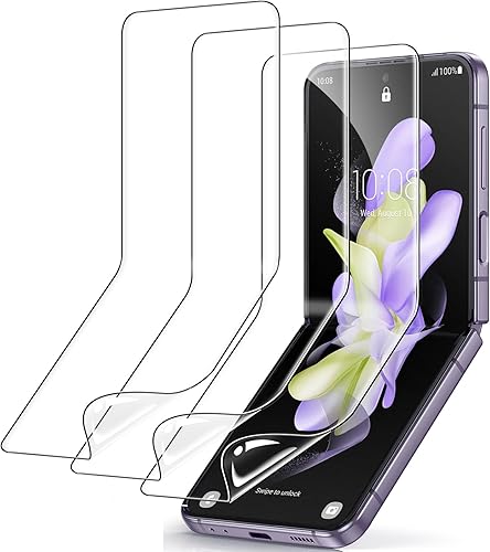 Protector de pantalla para Samsung Galaxy Z Flip 4 (no de vidrio), película protectora de TPU flexible transparente de cobertura completa para