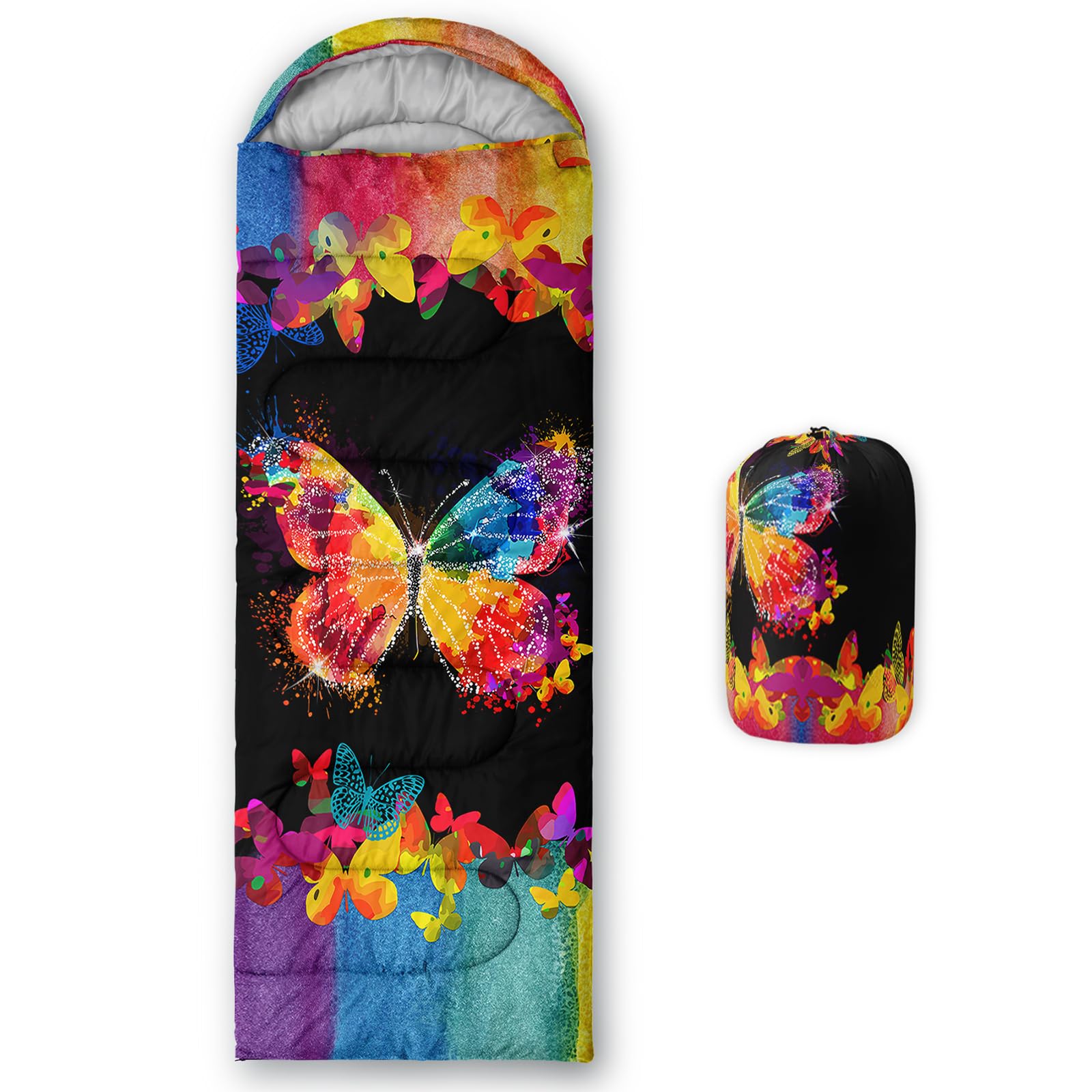 QOOMO Camping Sleeping Bags,3 Season Warm & Cool Weather,Lightweight,Waterproof Sleeping Bags for Adults & Kids,Traveling,and Outdoors,Camping Gear Equipment