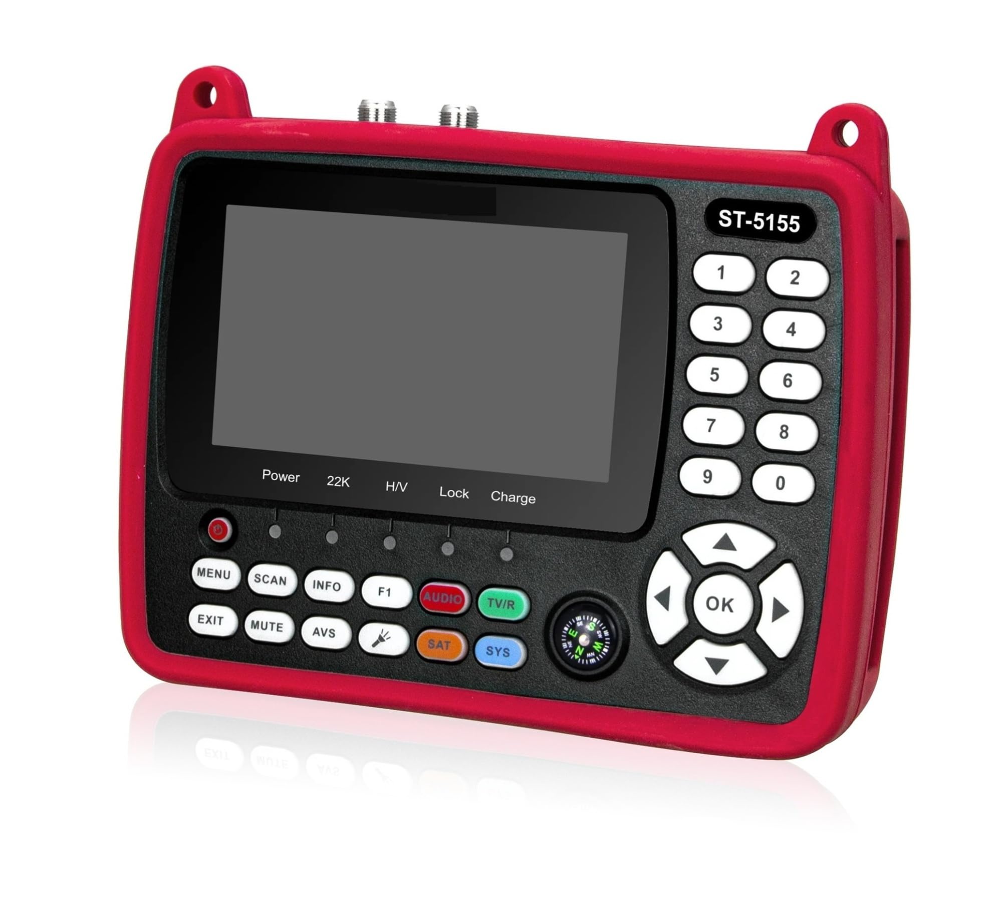 ST-5155 Buscador de señal satelital Digital DVB-S2 + DVB-C + DVB-T2 Detector de medidor de señal con Pantalla de 4,3 Pulgadas Borrar Pantalla(ST-5150)