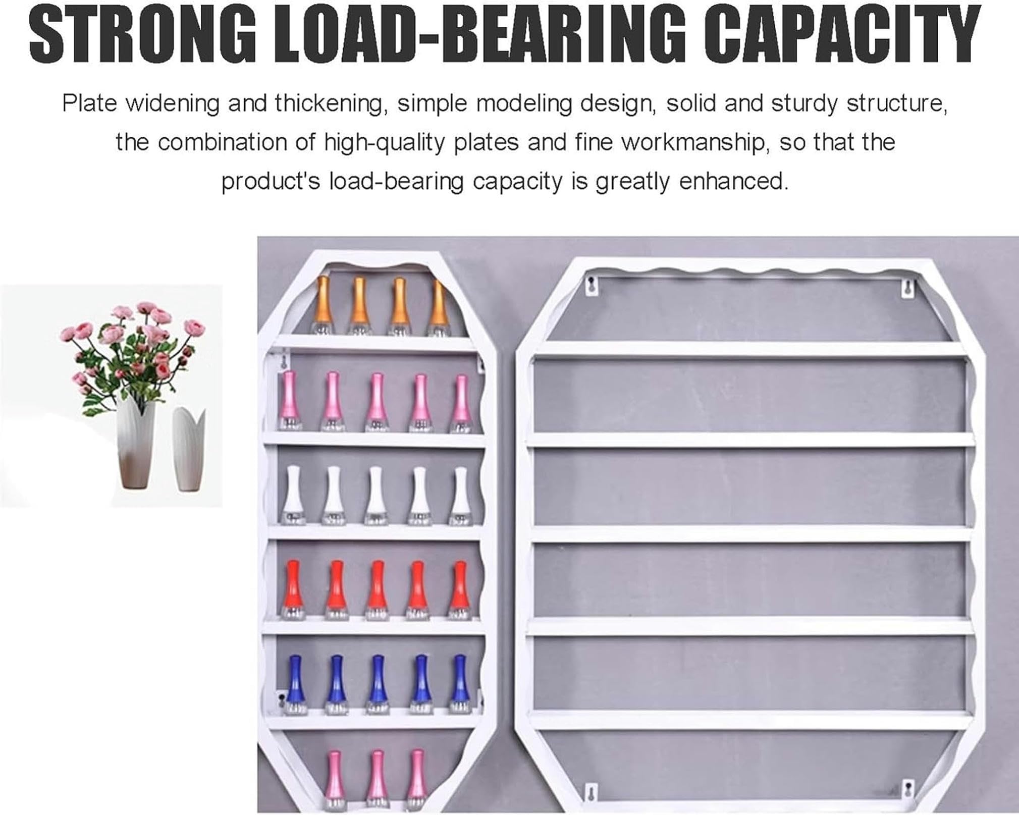 Scaffali portaoggetti da parete in metallo per smalti, espositori per caramelle, espositori per cosmetici, scaffali per profumi e rossetti, organizer per oli essenziali per la casa, spa, salone di b