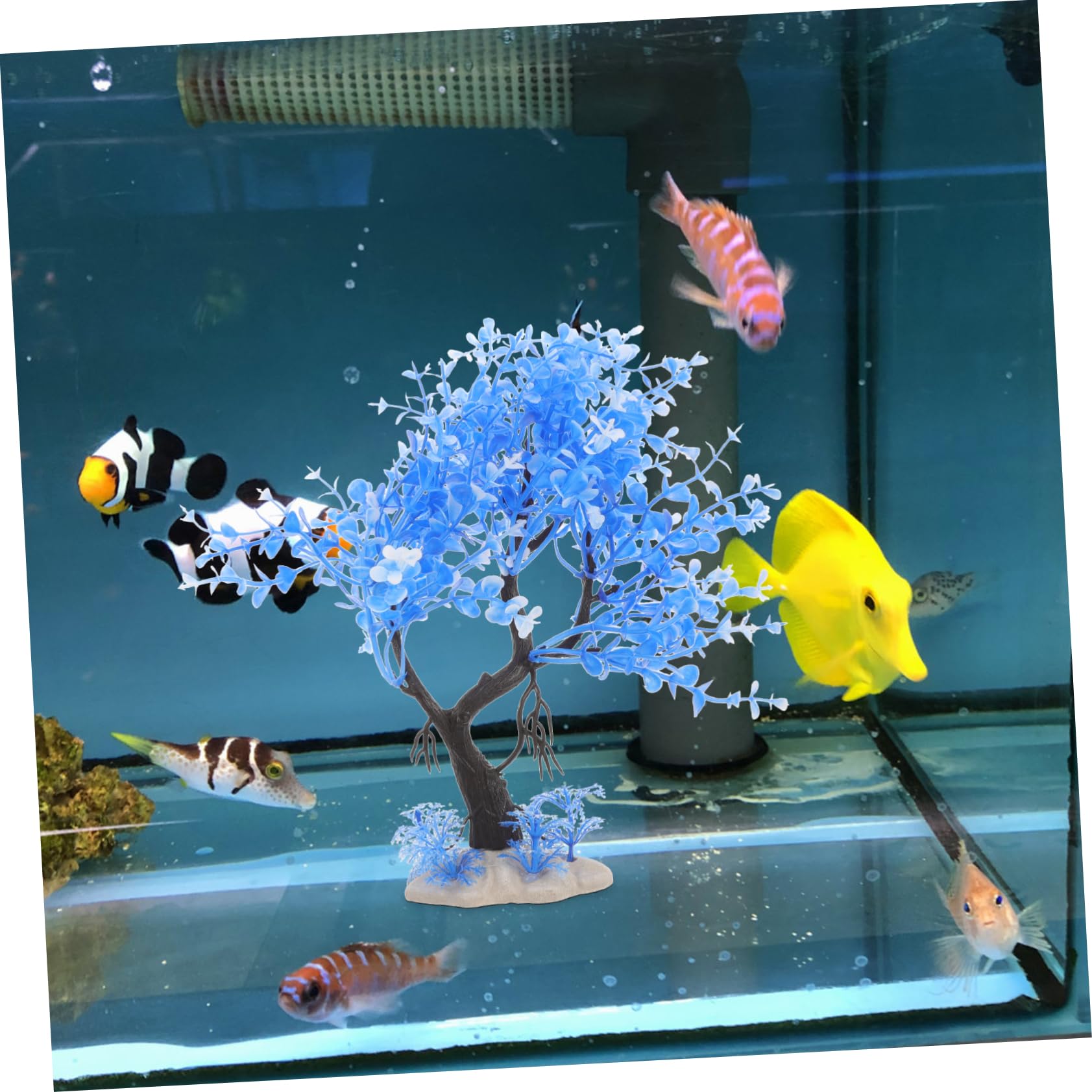 3 set Decorazione Per Acquario Con Acquatica Simulata Decorazione Per Acquario e Per Piante Acquatiche Per Accessori Per 7 pezzi*3