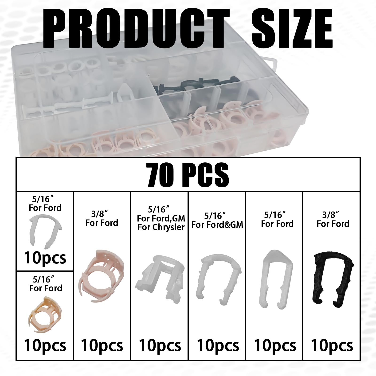 70PCS Fuel Line Clips Assortment - 7 Size Nylon Retainer - View #10